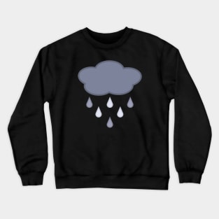 Stormy Day Rain Cloud in Black Crewneck Sweatshirt